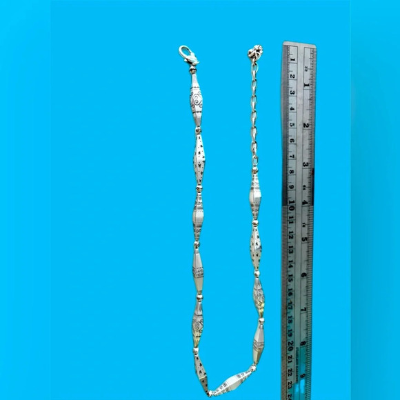 Brighton Silver Tone Scrolled Lanyard & Geometric Link Necklace 80.9g - Picture 5 of 7